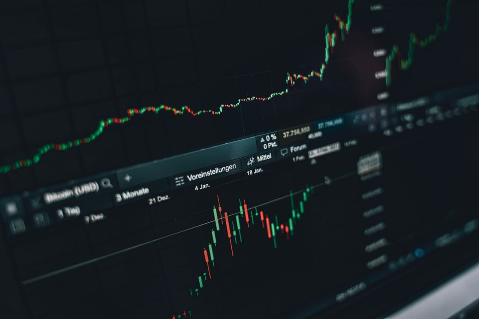 Charts and data on a screen